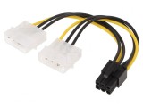 Cablu Alimentare Molex x2 la PCIe 6pin 0,15m