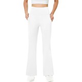 Pantaloni de damă cu buzunare, casual, pantaloni de lucru, talie &icirc;naltă, pantaloni de yoga, elastici, sport, L