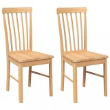 Cumpara ieftin Scaune de sufragerie 2 buc Cauciuc din lemn masiv