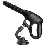 Vibrator Cadence PRO+ Gun cu Ventuza, Vibratii, Rotatii, Impingere, Silicon, USB, Negru
