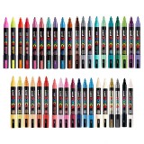 Marker varf rotund, vopsea rezistenta UV, pentru multiple suprafete - Galben, Posca