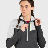 Bluză Alergare Trail Running SOFTSHELL Gri Damă