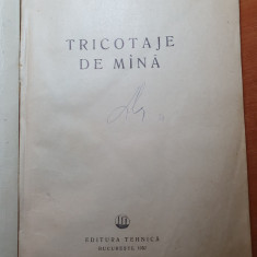 tricotaje de mana - din anul 1957