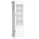 Vitrina living VMW1, 2 usi, 4 polite, Alb Antichizat, 58 x 40 x 193 cm