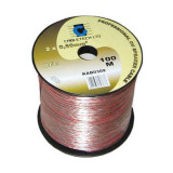 Cablu difuzor OFC cupru 2x0.5mm transparent 1m Cabletech KAB0309
