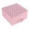Cutie Depozitare Textilă, Roz cu Buline Albe, Dimensiuni 30x30x16cm, Cu Capac
