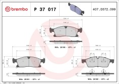 BREMBO P 37 017 PRIME LINE set placute frana,frana disc foto
