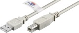 Cablu USB 2.0 HI-SPEED tip A la tip B imprimanta 2m 480Mbit/s Cupru dublu ecranat gri 50831 Goobay
