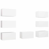 Cumpara ieftin Dulapuri TV, 7 buc., alb, 30,5x30x60 cm, lemn prelucrat