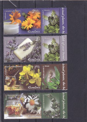 ROMANIA 2015 - TRAIESTE SANATOS PLANTE MEDICINALE,SERIE CU TAB, MNH - LP 2074 foto