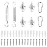 Cumpara ieftin Set accesorii parasolar, 8 piese, otel inoxidabil