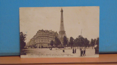 FRANTA - PARIS ,CARTIERUL PARCULUI CHAMP- DES MARS- 1909 - CIRCULATA. foto