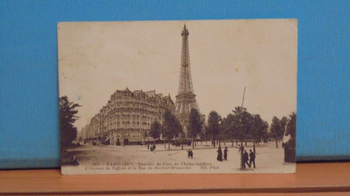 FRANTA - PARIS ,CARTIERUL PARCULUI CHAMP- DES MARS- 1909 - CIRCULATA.