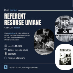 Curs online REFERENT RESURSE UMANE