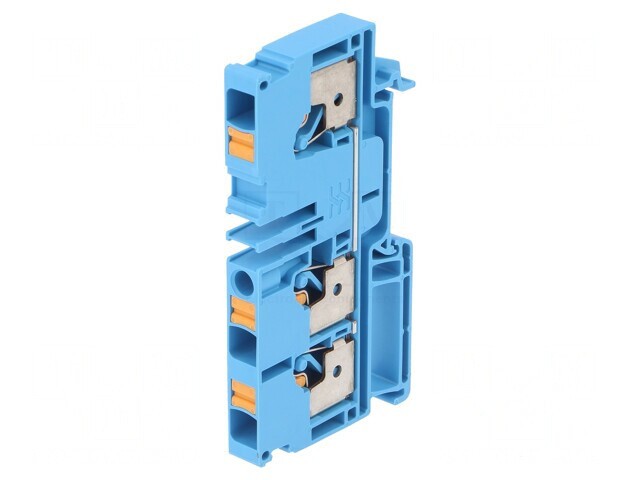 Conector de Șine 6mm2, 1 Pista, 3 Borne, Albastru Wemid
