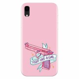 Husa silicon pentru Apple Iphone XR, Fight Like A Girl
