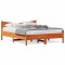 Cadru de pat fara saltea, maro ceruit 150x200 cm lemn masiv pin