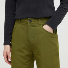 The North Face pantaloni scurți outdoor Horizon culoarea verde, neted, high waist