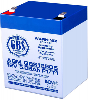 Acumulator 12V 5.05A AGM VRLA TED pentru sisteme de securitate F1 GBS foto