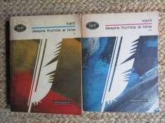 Immanuel Kant - Despre frumos și bine, vol. I și II