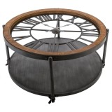 Masuta cafea rotunda Atmosphera Baris Chrono cu blat ceas, 95x47 cm, negru Household NewTrend