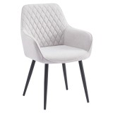 Cumpara ieftin Fotoliu de design textil gri metal negru Oskor 55.5x58.5x83.5 cm