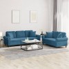 VidaXL Set de canapele cu perne, 2 piese, albastru, catifea