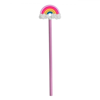 Creion 3D, Rainbow, Topper Curcubeu, Roz, Lungime 21cm foto