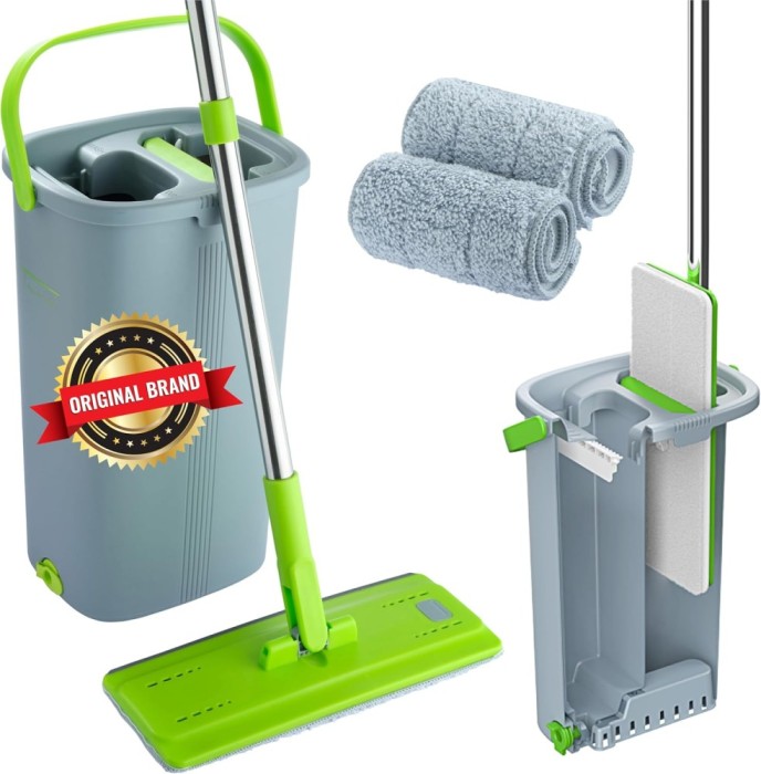 Set Mop Profesional Cu Galeata Si Functie Autostoarcere, Tija Telescopica, 2 Lavete Incluse, Usor De Curatat - CN