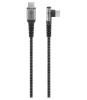 Cablu elegant extra-robust textil 2m 60W USB2.0 type C 90 grade - USB type C mufe metalice Goobay 64660