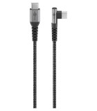 Cablu elegant extra-robust textil 1m 60W USB2.0 type C 90 grade - USB type C mufe metalice Goobay 64659
