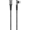 Cablu elegant extra-robust textil 2m 60W USB2.0 type C 90 grade - USB type C mufe metalice Goobay 64660