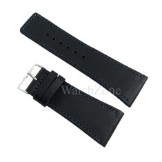 Curea ceas HAND MADE Neagra Cusatura Albastra 24mm 26mm 30mm