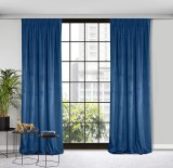 Set doua draperii catifea, albastru-marin