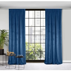 Set doua draperii catifea, albastru-marin