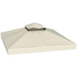 Outsunny &Icirc;nveliș de &Icirc;nlocuire pentru Pergolă de Grădină cu Două Niveluri și Orificii de Drenaj, 300x300 cm, Alb Crem | Aosom Romania