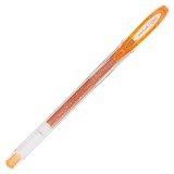 Pix cu gel Uni-ball Sparkling UM-120SP, 0.7mm,cu capac,corp transparent,scris portocaliu cu sclipici