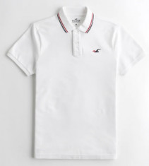 Tricou Hollister Polo stretch Alb mas M -Lichidare stoc!! foto