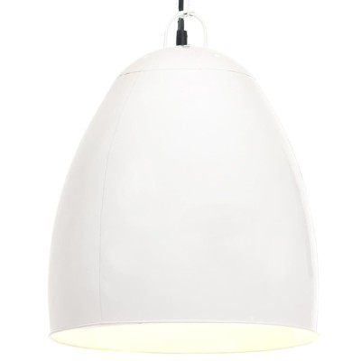 vidaXL Lampă suspendată industrială, 25 W, alb, 42 cm, E27, rotund foto