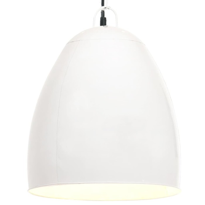 vidaXL Lampă suspendată industrială, 25 W, alb, 42 cm, E27, rotund
