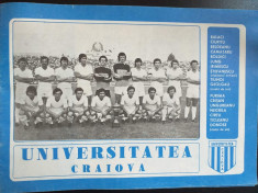 Universitatea Craiova-Carnet de prezentare anul 1981,antrenor Ion Oblemenco. foto