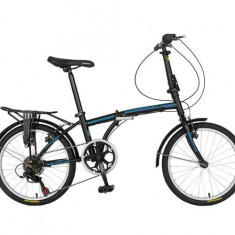 Bicicleta Pliabila Velors Polo V2053A, roti 20inch, 21 viteze, Sistem de franare mecanic tip V-brake (Negru/Albastru)