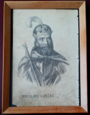 Mircea cel Batran litografie A.Bielz, Bucuresti, 1859 Mircea Celu Batranu foto