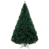 HOMCOM Brad de Crăciun de tip molid 270 cm cu crengi articulate 2418 v&acirc;rfuri din PVC ignifug montaj rapid suport din oțel verde | Aosom Romania
