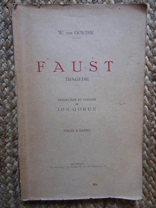 Goethe - Faust traducere de Ion Gorun