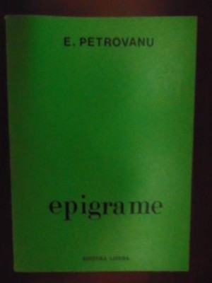 Epigrame- E. Petrovanu foto