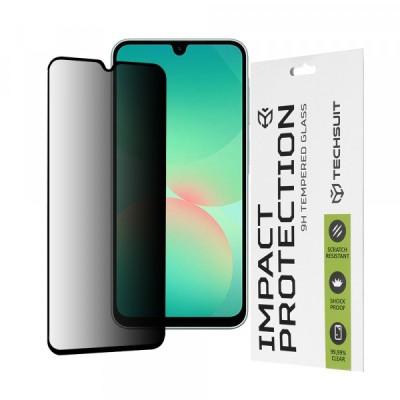 Folie de protectie Ecran Privacy Techsuit pentru Samsung Galaxy A26 A266, Sticla Securizata, Full Glue, 111D foto