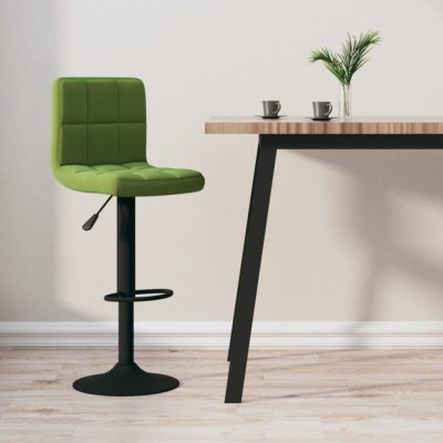 vidaXL Scaun de bar, verde deschis, catifea foto