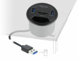 HUB USB 3.2 Gen 1 cu 2 x USB-A + slot micro SD/SD montare masa, Delock 64152