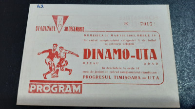 program UTA - Dinamo Bacau foto